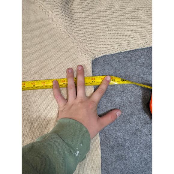 Vintage 90s Timberland Sweater Mens Large Beige Pullover Knit Gorpcore Preppy - Picture 4 of 5